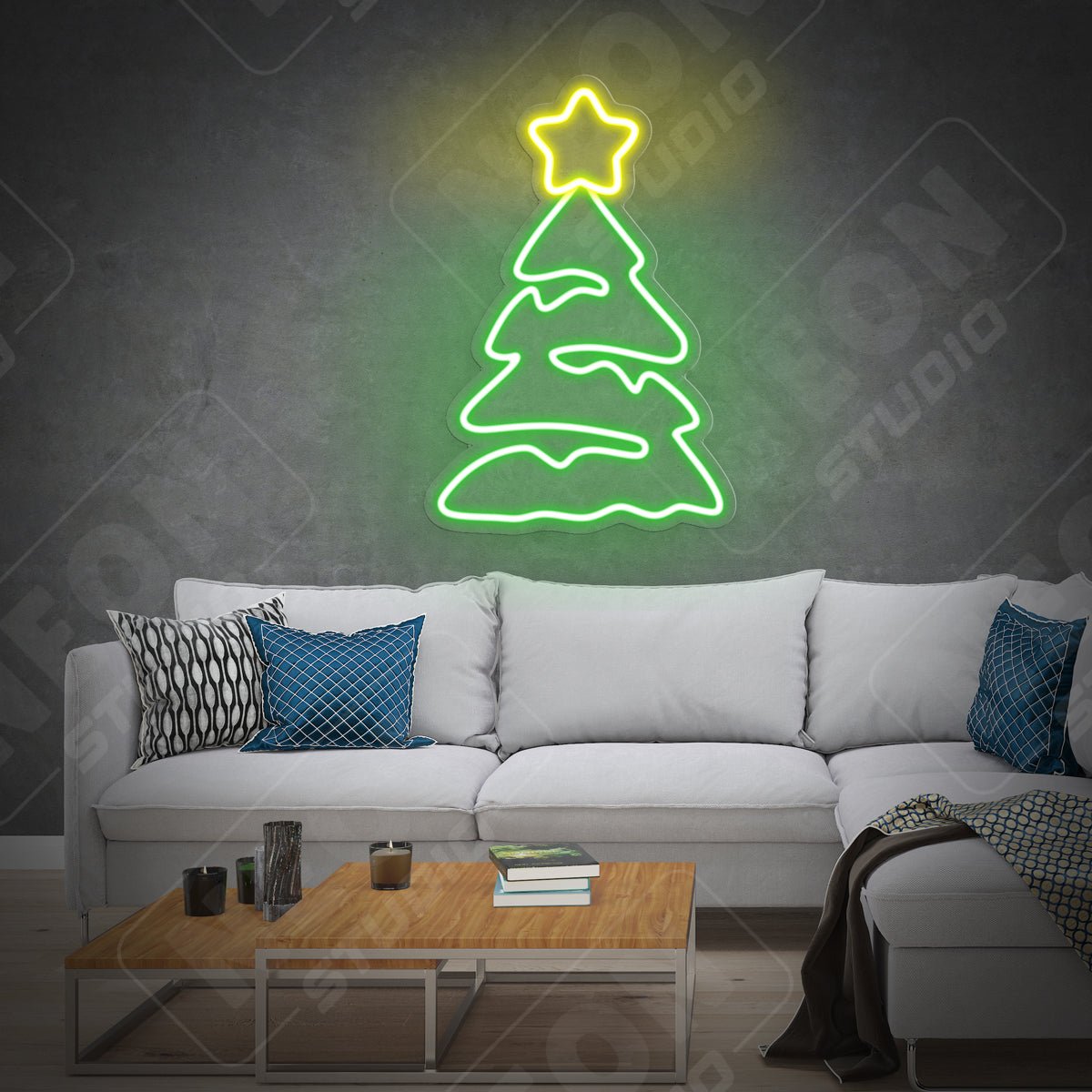 Christmas tree neonskylt